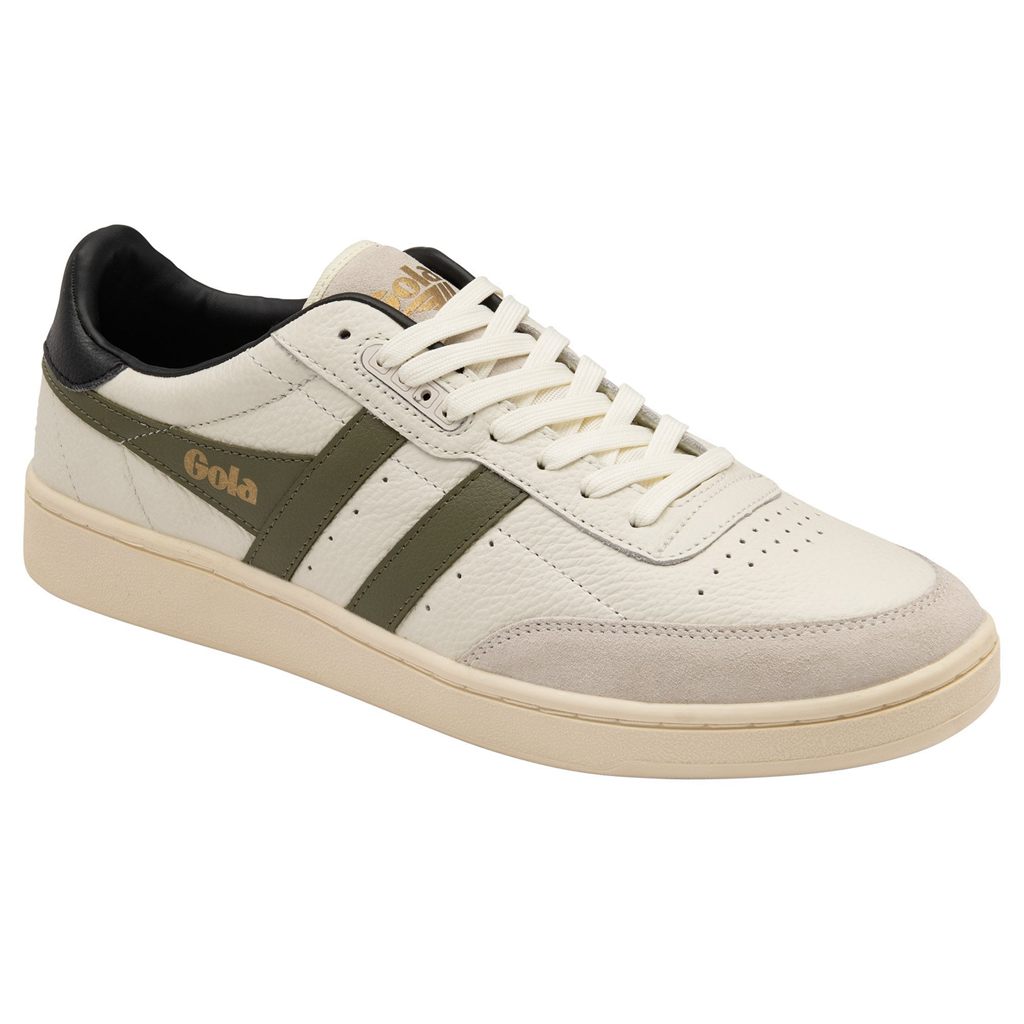 Gola Classics Contact Leather Sneakers Hvite Khaki Svarte Norge | LUWOCG-759