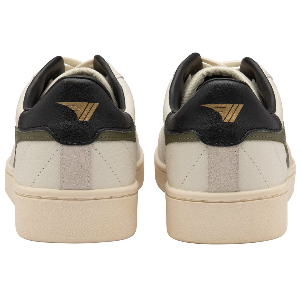 Gola Classics Contact Leather Sneakers Hvite Khaki Svarte Norge | LUWOCG-759
