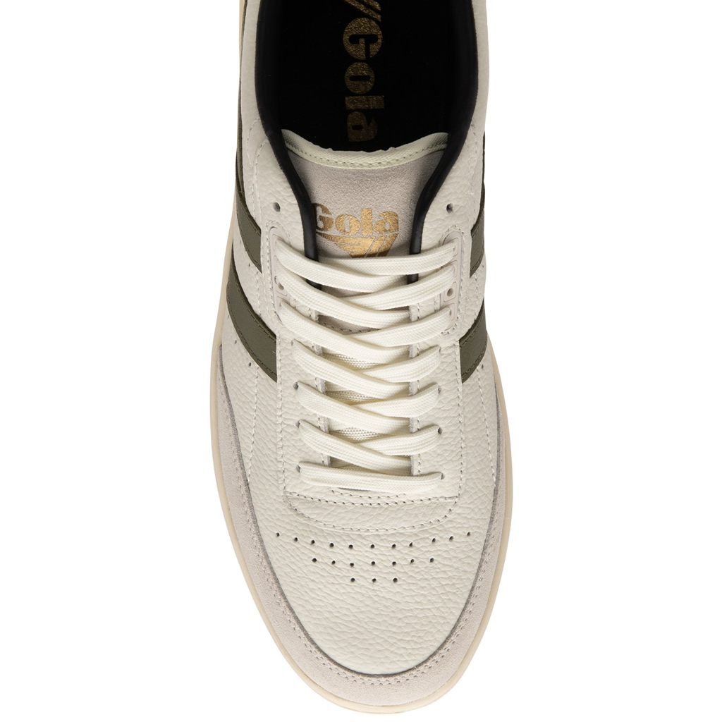 Gola Classics Contact Leather Sneakers Hvite Khaki Svarte Norge | LUWOCG-759