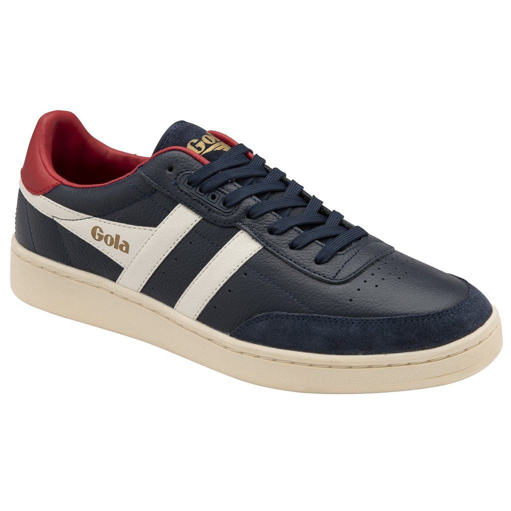 Gola Classics Contact Leather Sneakers Marineblå Hvite Dyp Rød Norge | FOCSDJ-417
