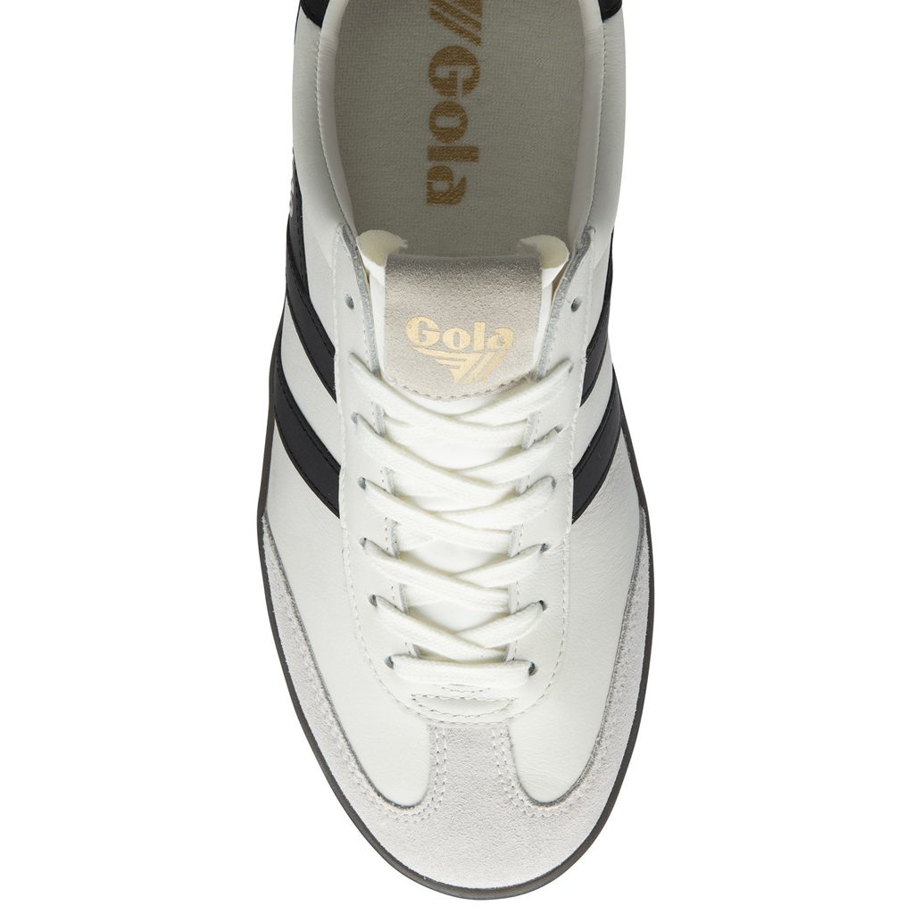 Gola Classics Cyclone Leather Sneakers Hvite Svarte Mørke Norge | XSBRYH-684