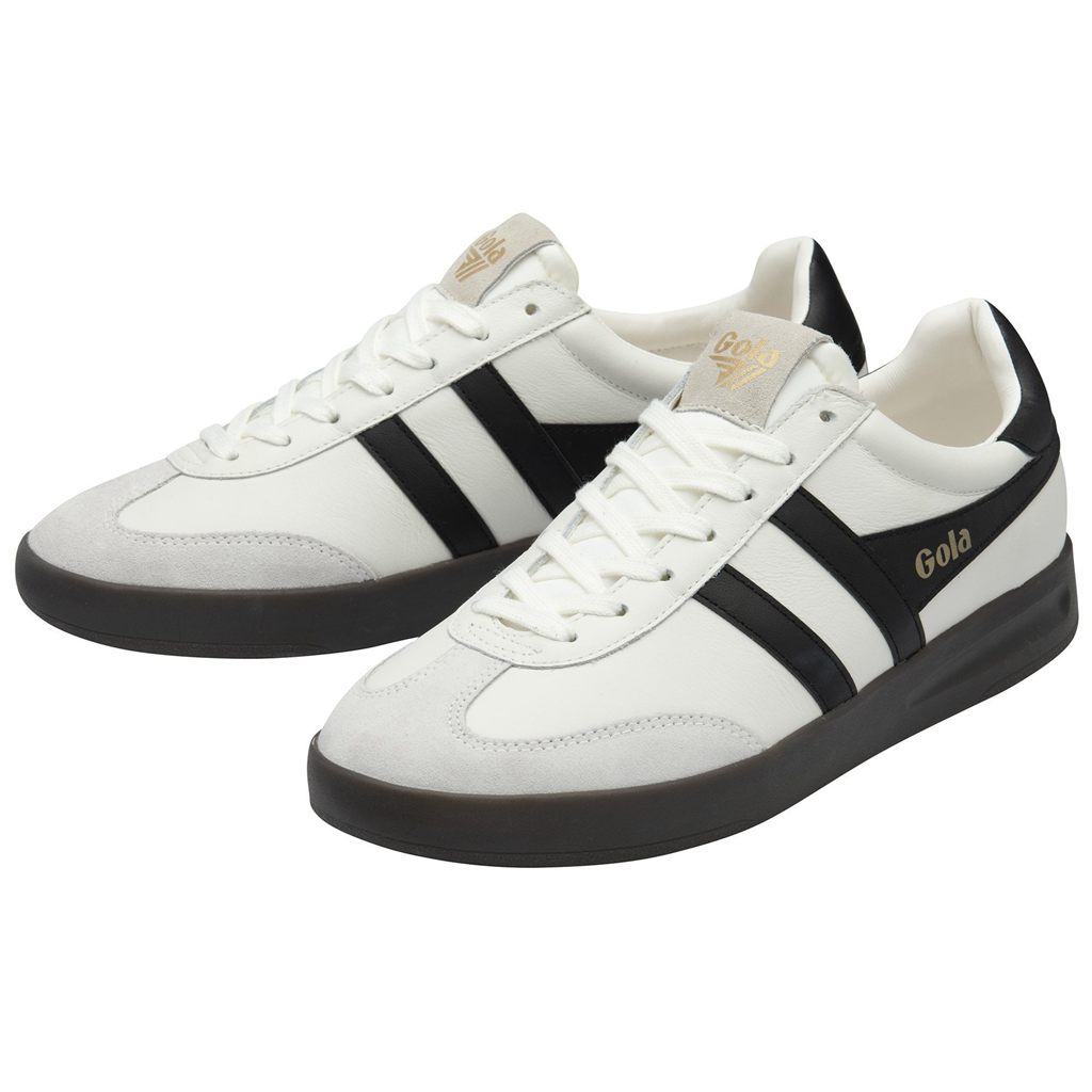 Gola Classics Cyclone Leather Sneakers Hvite Svarte Mørke Norge | JMBSQL-850