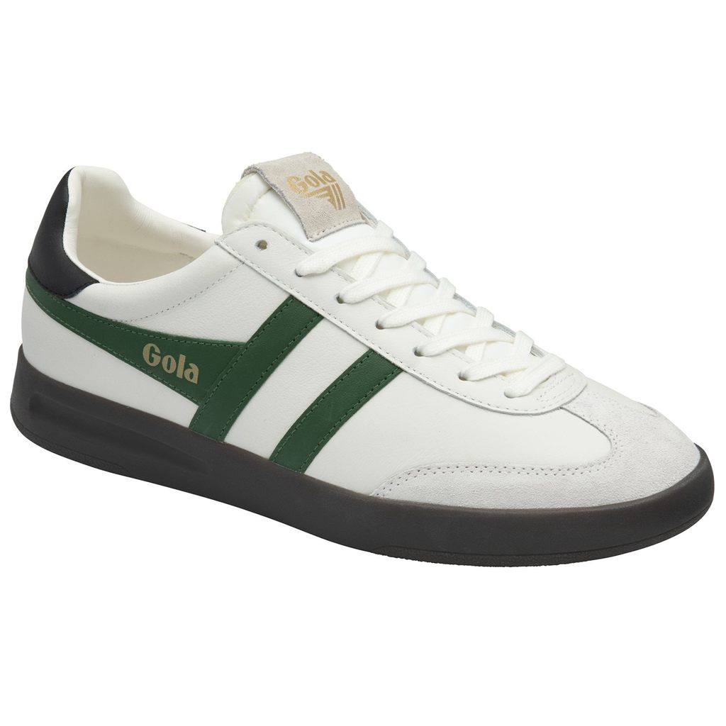 Gola Classics Cyclone Leather Sneakers Hvite Svarte Mørke Norge | LESQWT-428