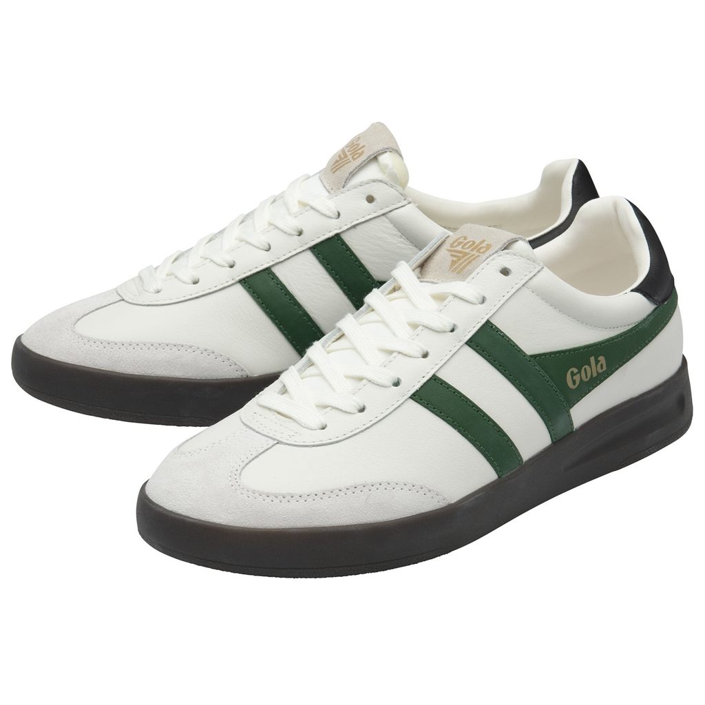 Gola Classics Cyclone Leather Sneakers Hvite Svarte Mørke Norge | LESQWT-428