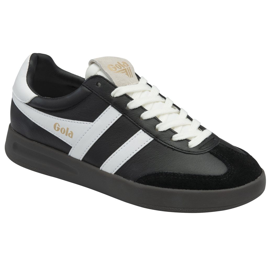 Gola Classics Cyclone Leather Sneakers Svarte Hvite Mørke Norge | WHUDVC-896