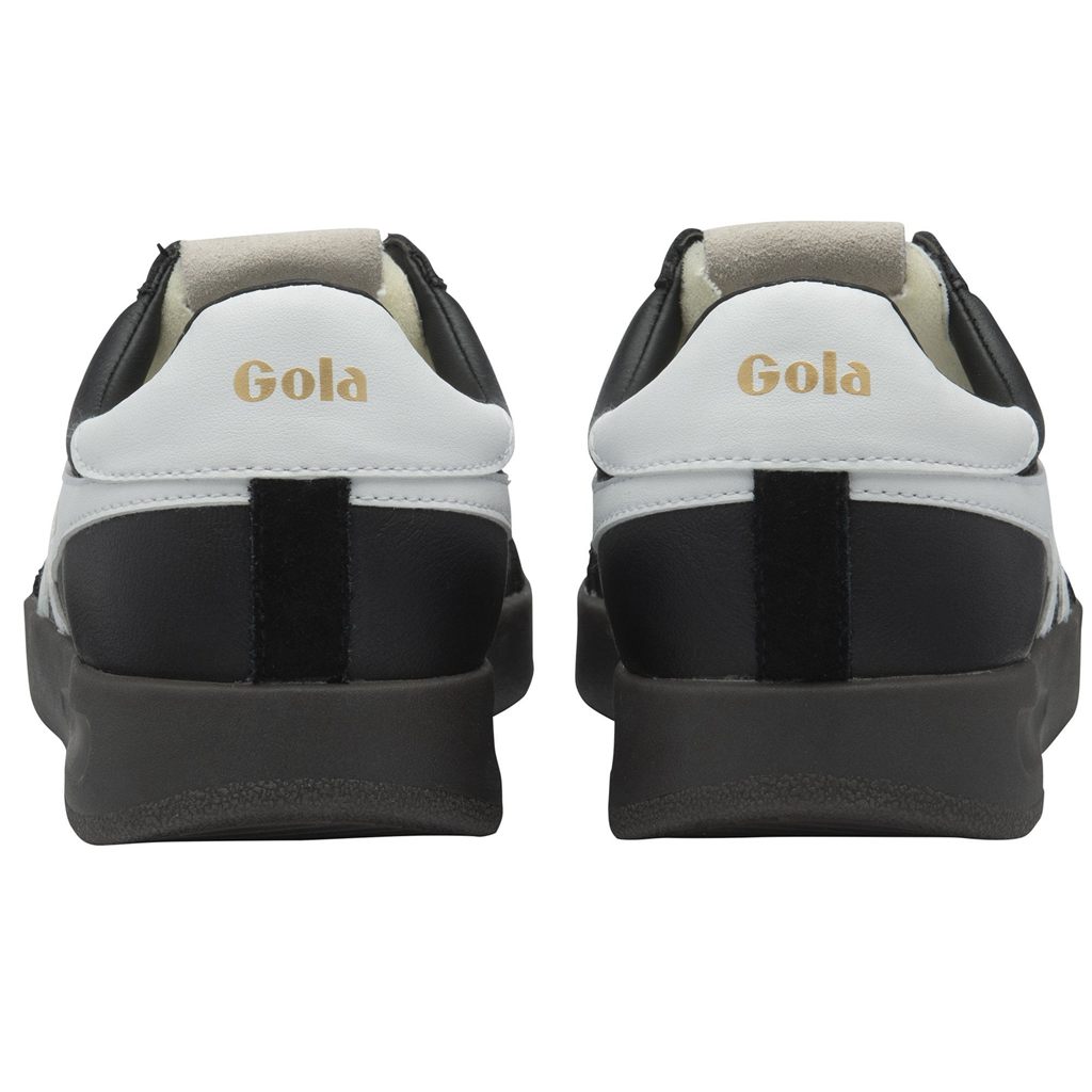 Gola Classics Cyclone Leather Sneakers Svarte Hvite Mørke Norge | WHUDVC-896