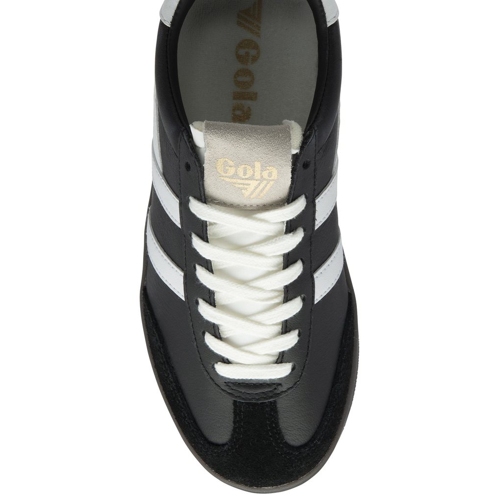 Gola Classics Cyclone Leather Sneakers Svarte Hvite Mørke Norge | WHUDVC-896