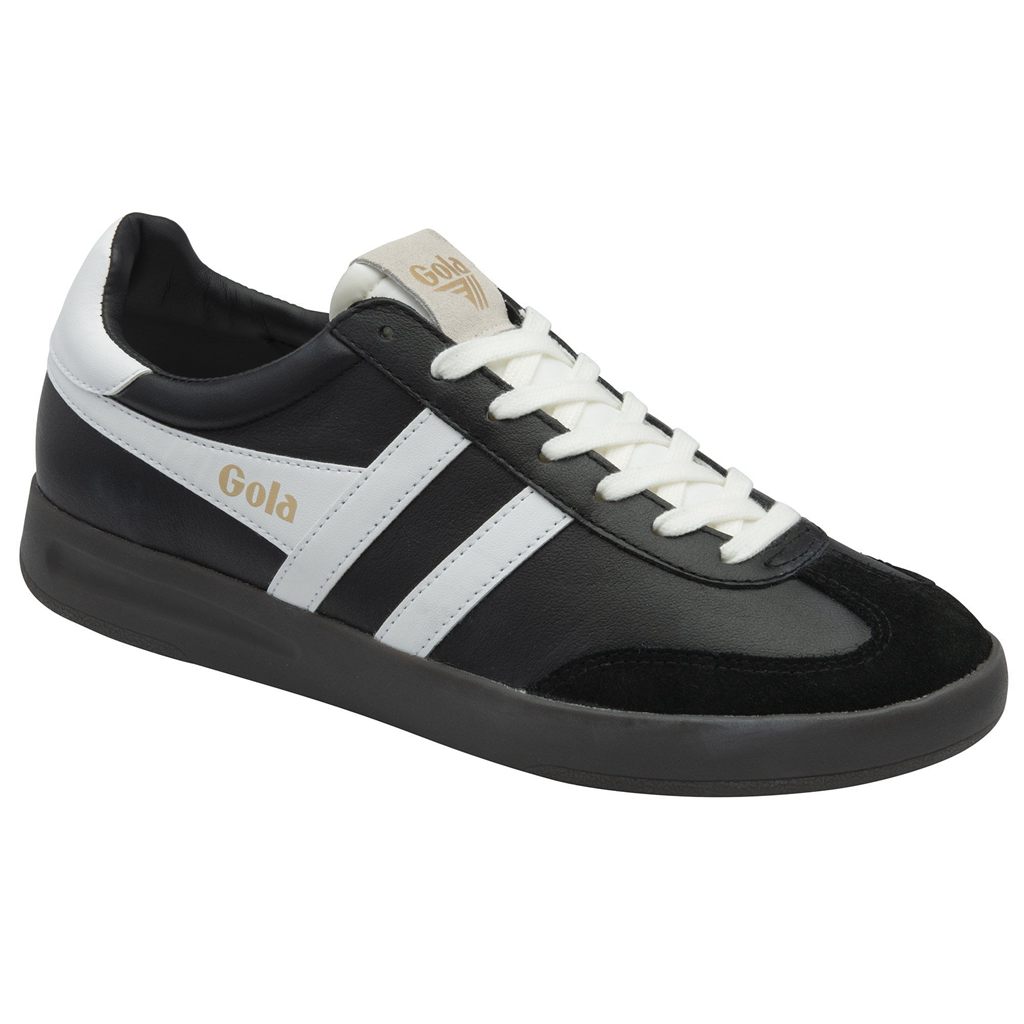Gola Classics Cyclone Leather Sneakers Svarte Hvite Mørke Norge | SQNXAO-069