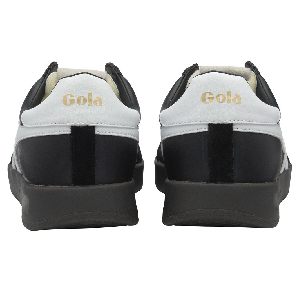 Gola Classics Cyclone Leather Sneakers Svarte Hvite Mørke Norge | SQNXAO-069