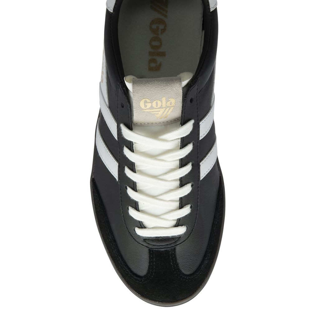 Gola Classics Cyclone Leather Sneakers Svarte Hvite Mørke Norge | SQNXAO-069