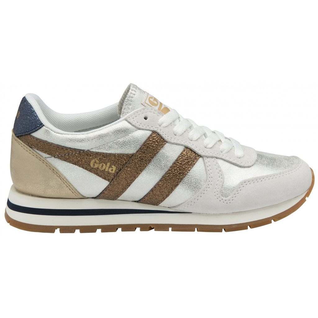 Gola Classics Daytona Blaze Sneakers Hvite Kopper Marineblå Norge | BIUHCS-408