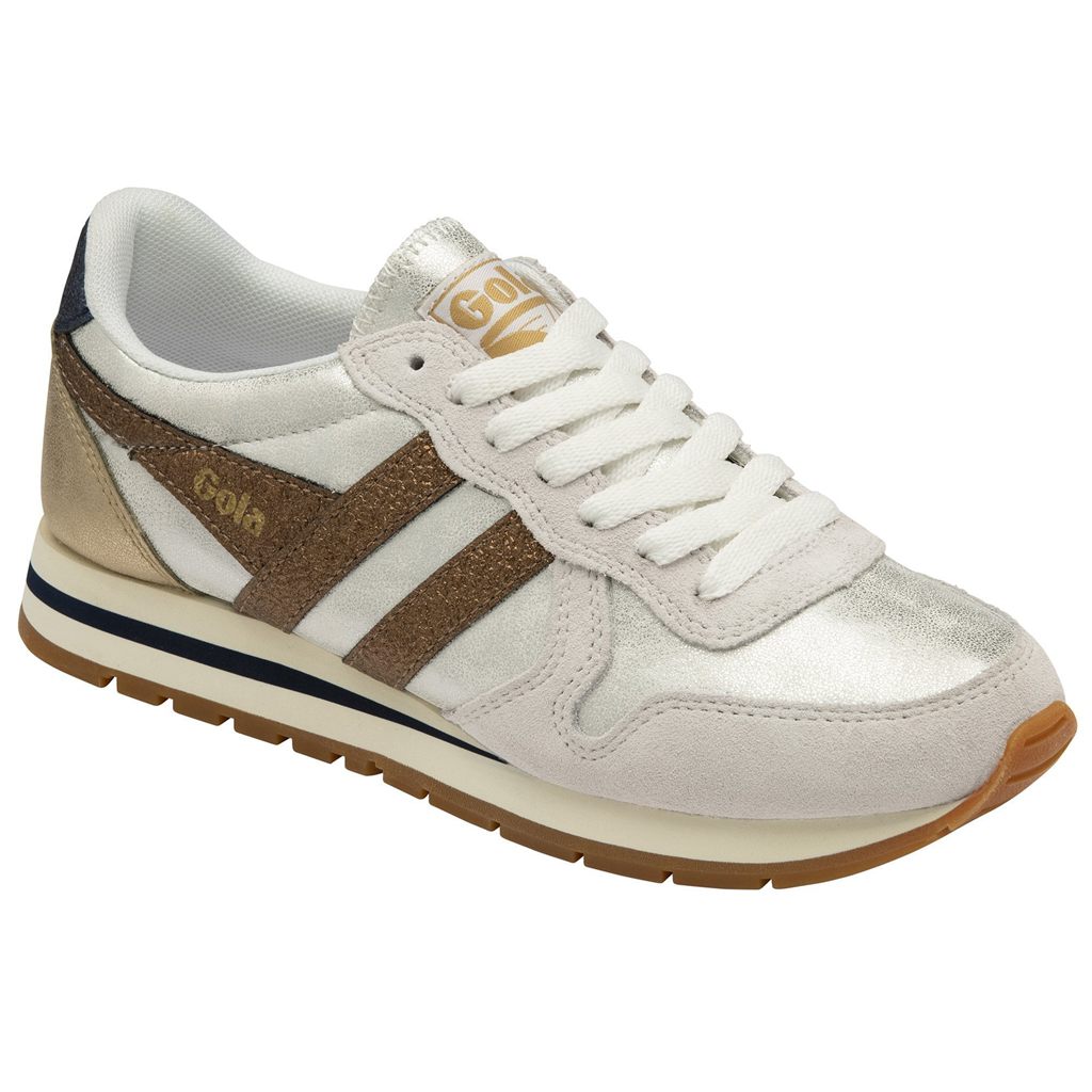 Gola Classics Daytona Blaze Sneakers Hvite Kopper Marineblå Norge | BIUHCS-408