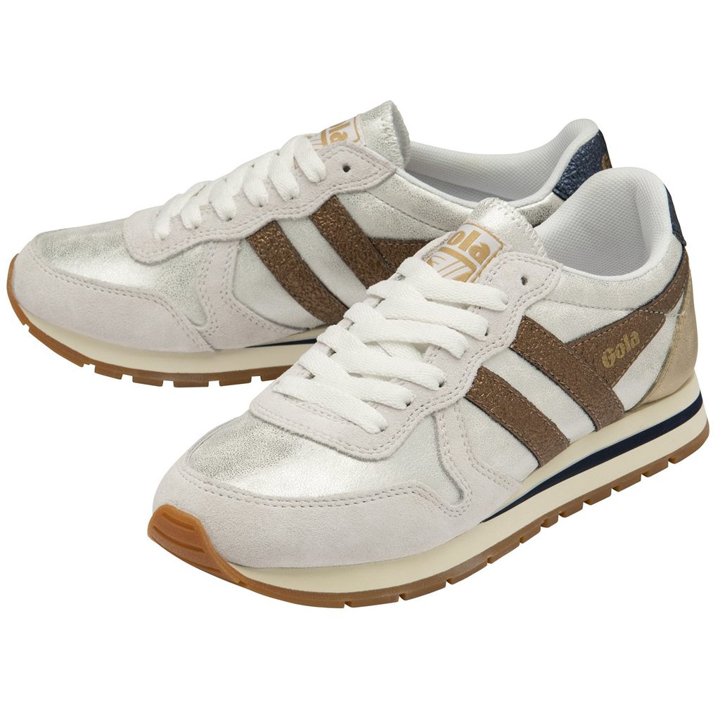 Gola Classics Daytona Blaze Sneakers Hvite Kopper Marineblå Norge | BIUHCS-408