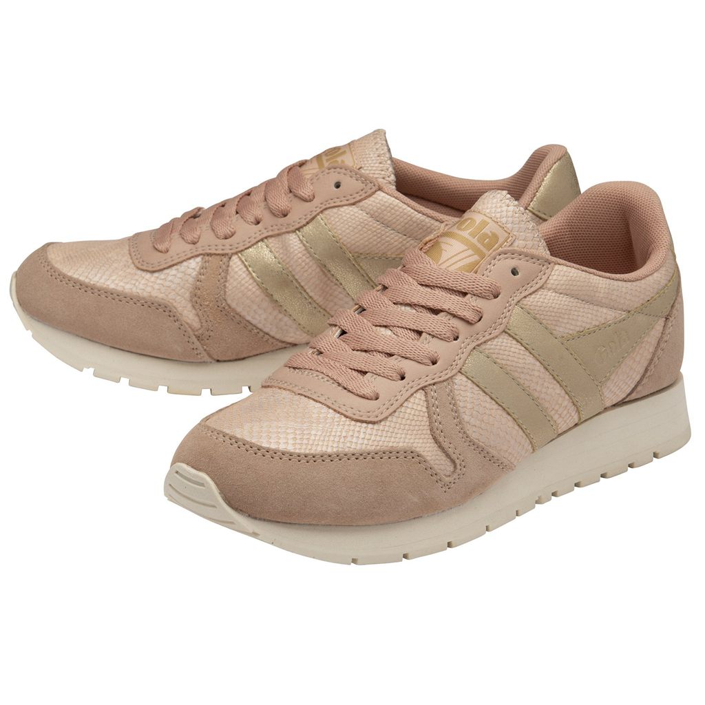 Gola Classics Daytona Lizard Sneakers Rosa Gull Norge | ZBAKUO-943