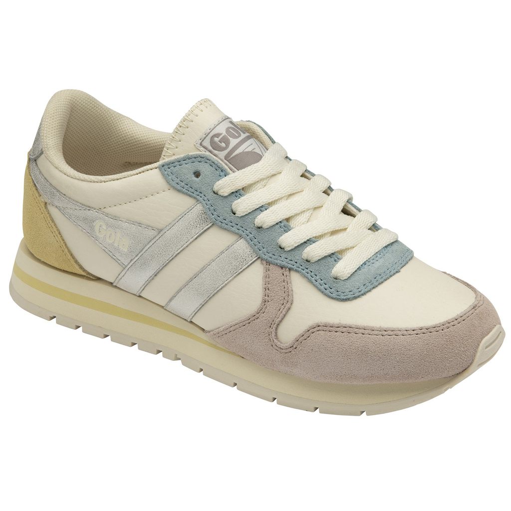 Gola Classics Daytona Quadrant Sneakers Hvite Sølv Sitron Norge | UYWEMV-802