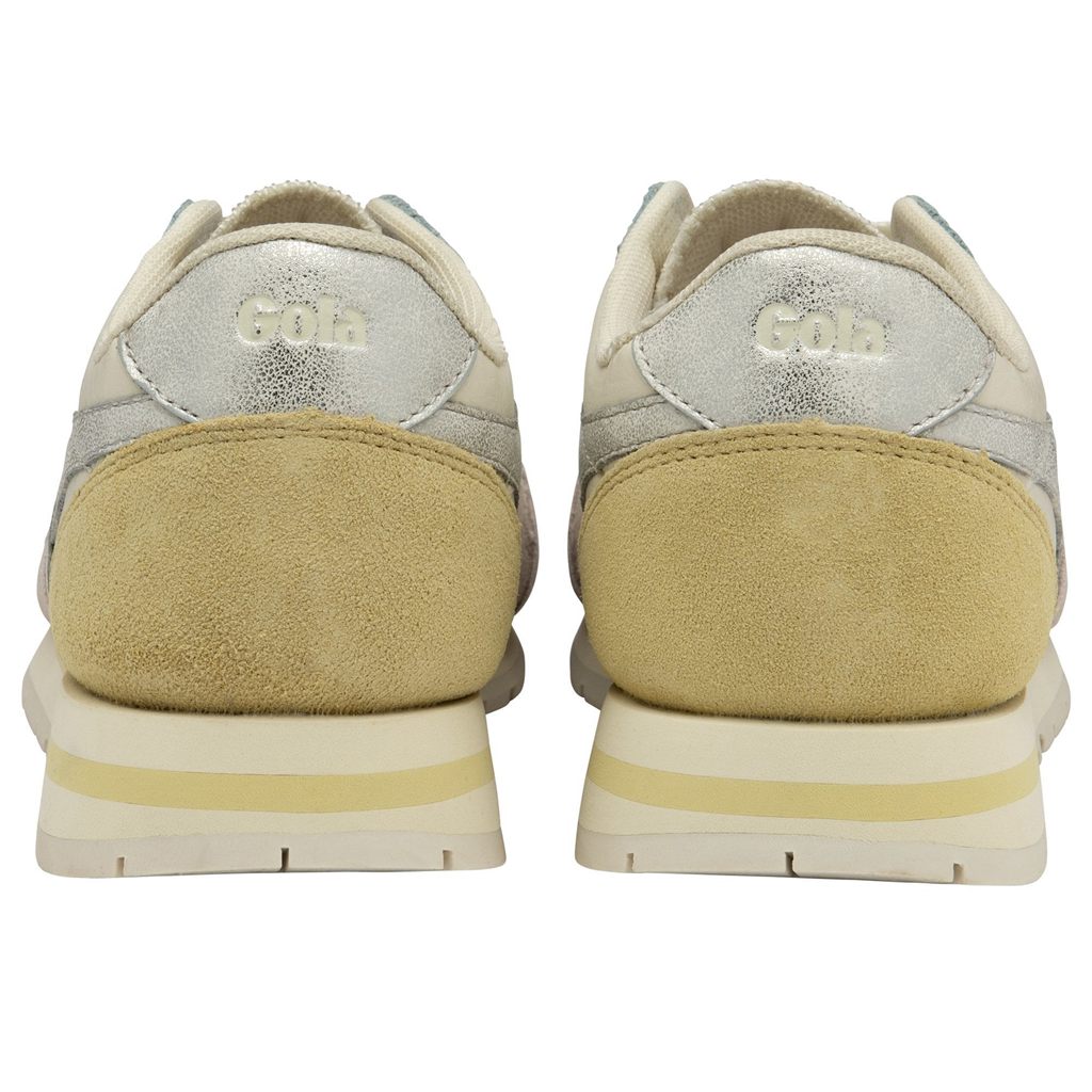 Gola Classics Daytona Quadrant Sneakers Hvite Sølv Sitron Norge | UYWEMV-802
