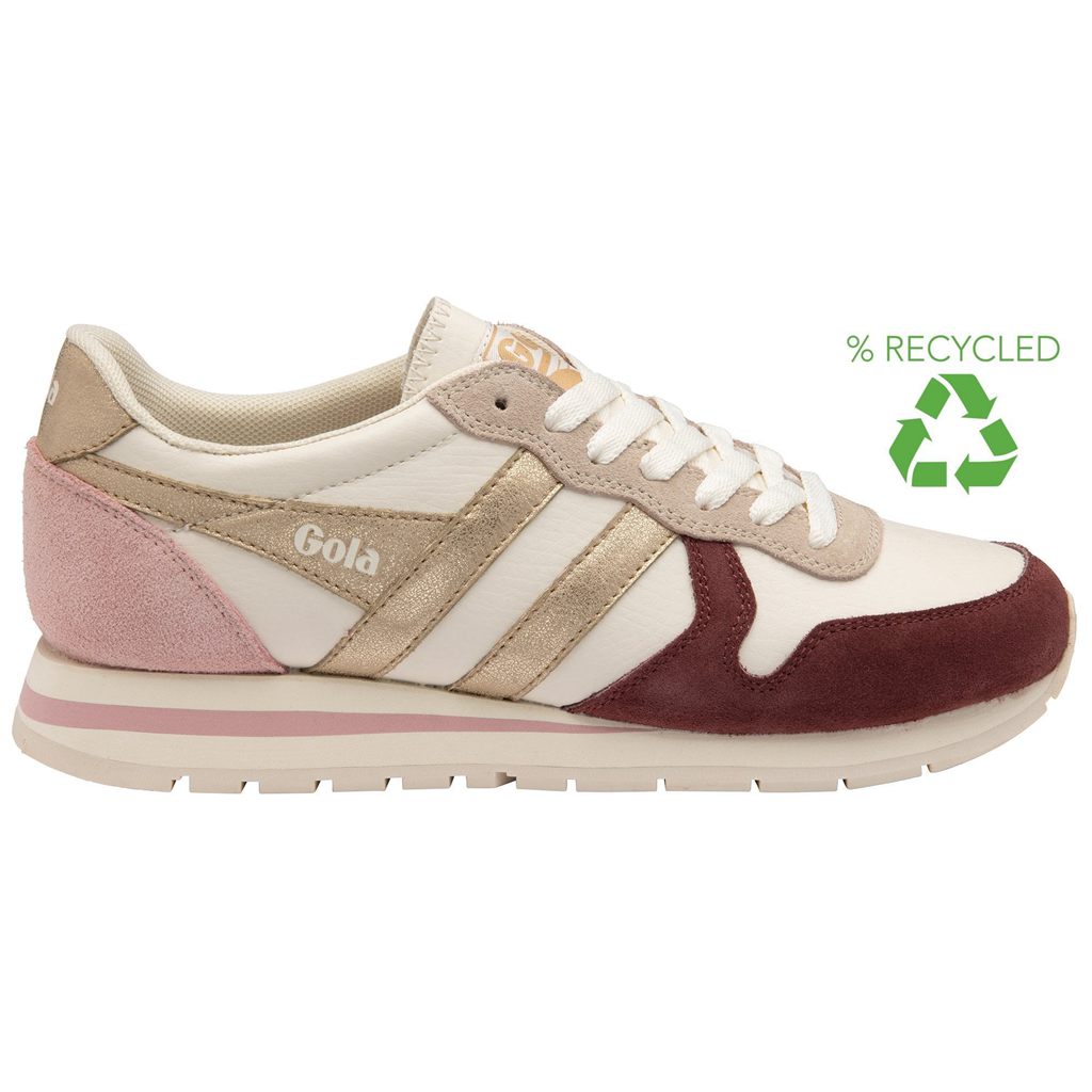 Gola Classics Daytona Quadrant Sneakers Hvite Gull Rosa Norge | QNMHUF-805