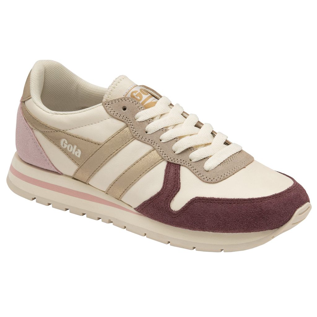 Gola Classics Daytona Quadrant Sneakers Hvite Gull Rosa Norge | QNMHUF-805