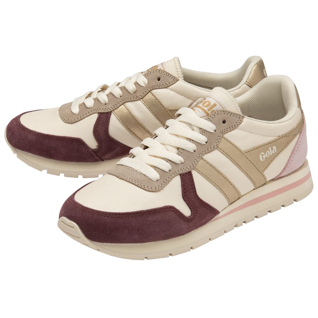 Gola Classics Daytona Quadrant Sneakers Hvite Gull Rosa Norge | QNMHUF-805