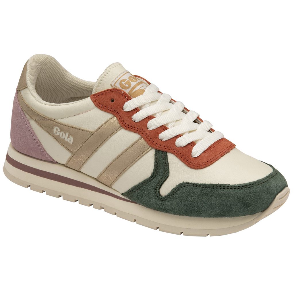 Gola Classics Daytona Quadrant Sneakers Hvite Gull Rosa Norge | MLNYAI-439