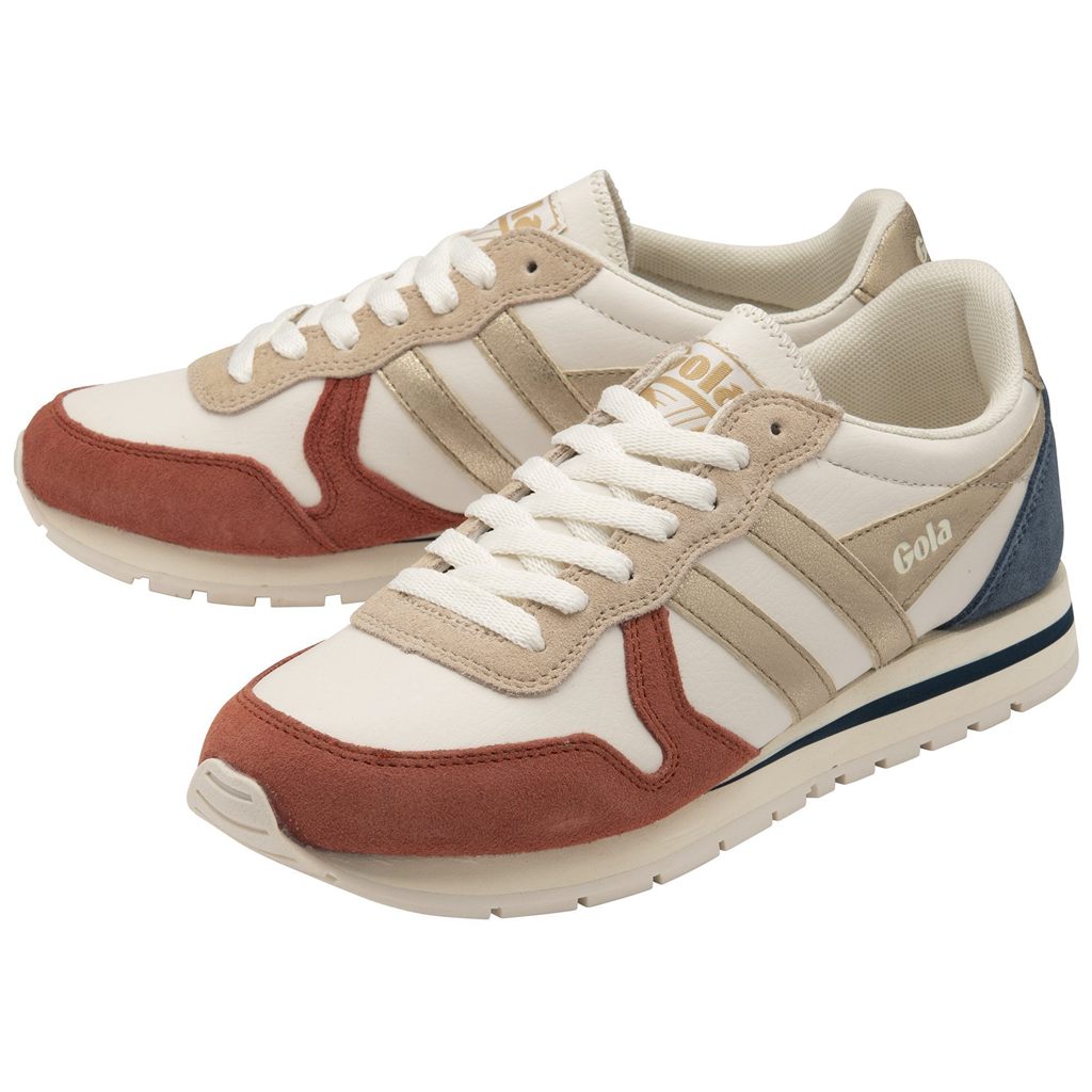 Gola Classics Daytona Quadrant Sneakers Hvite Oransje Gull Norge | EWSOYT-870