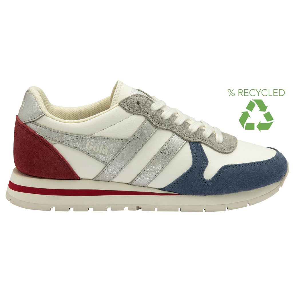 Gola Classics Daytona Quadrant Sneakers Hvite Sølv Dyp Rød Norge | OSEDKP-618