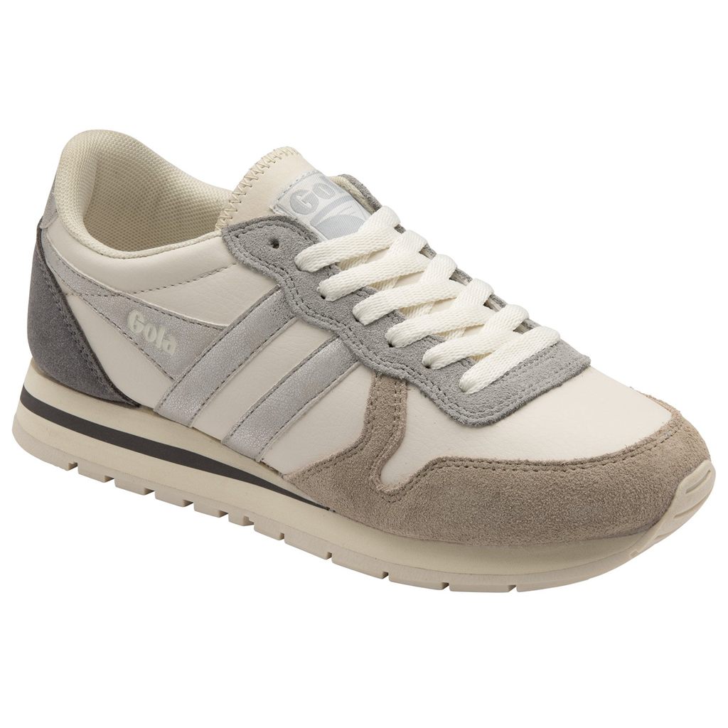 Gola Classics Daytona Quadrant Sneakers Hvite Grå Sølv Norge | ZUSIVC-619