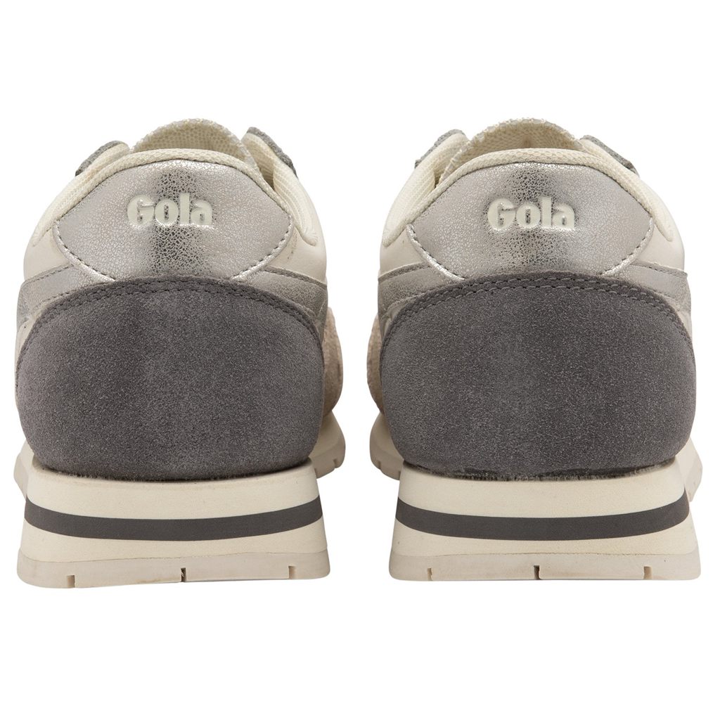 Gola Classics Daytona Quadrant Sneakers Hvite Grå Sølv Norge | ZUSIVC-619