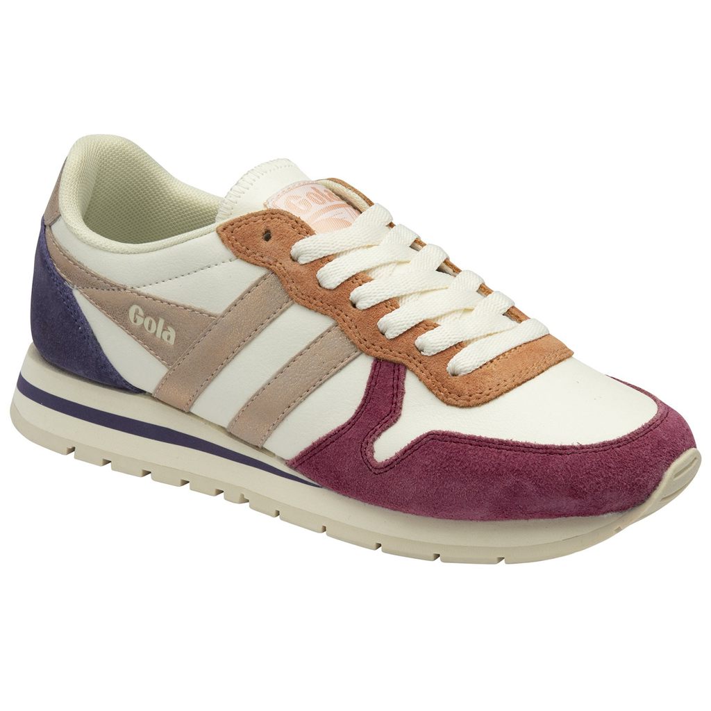 Gola Classics Daytona Quadrant Sneakers Hvite Rosa Gull Norge | FUVQDW-904