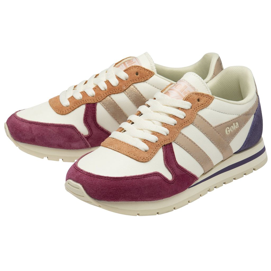 Gola Classics Daytona Quadrant Sneakers Hvite Rosa Gull Norge | FUVQDW-904