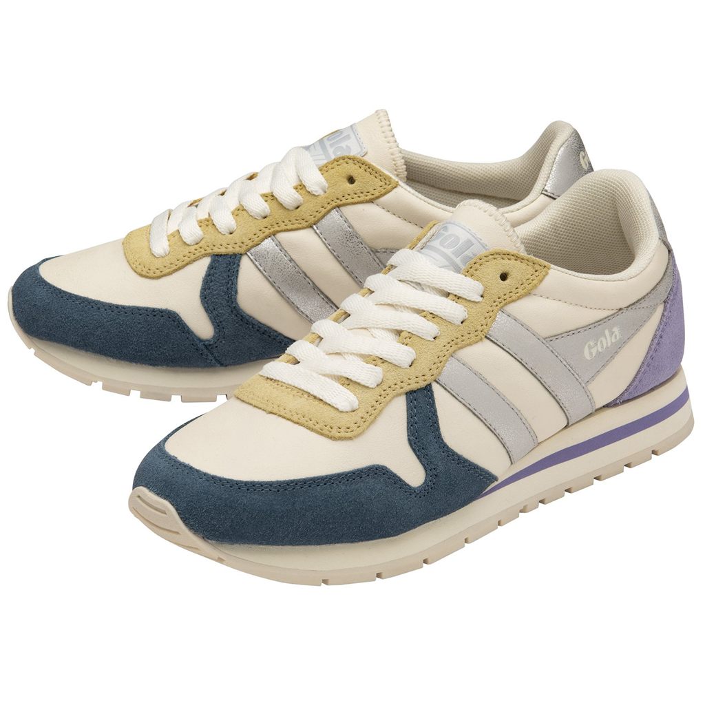 Gola Classics Daytona Quadrant Sneakers Hvite Sølv Lavendel Norge | QFXDOL-984