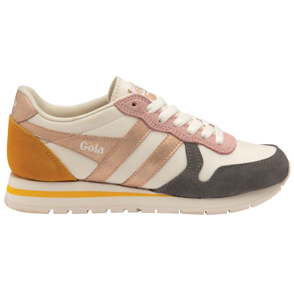 Gola Classics Daytona Quadrant Sneakers Hvite Rosa Gull Norge | PQEFMN-085