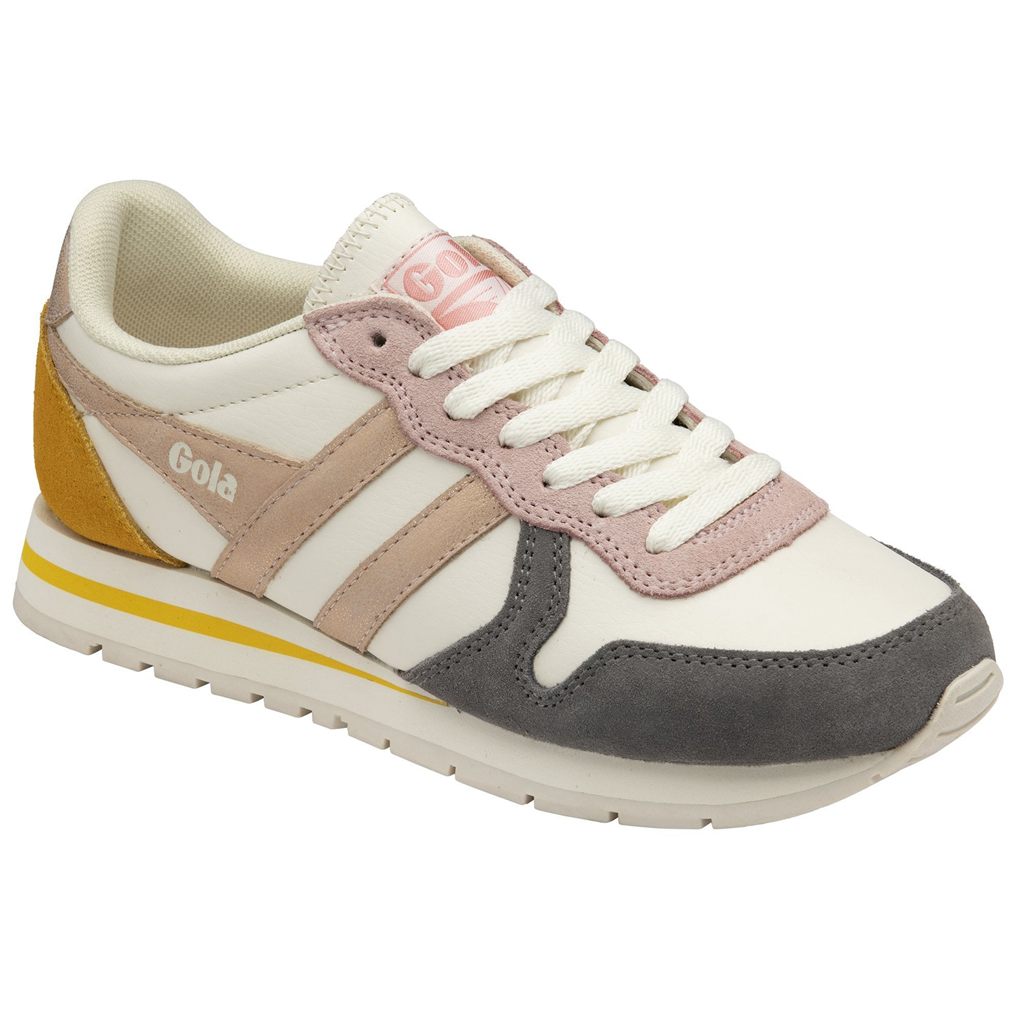 Gola Classics Daytona Quadrant Sneakers Hvite Rosa Gull Norge | PQEFMN-085