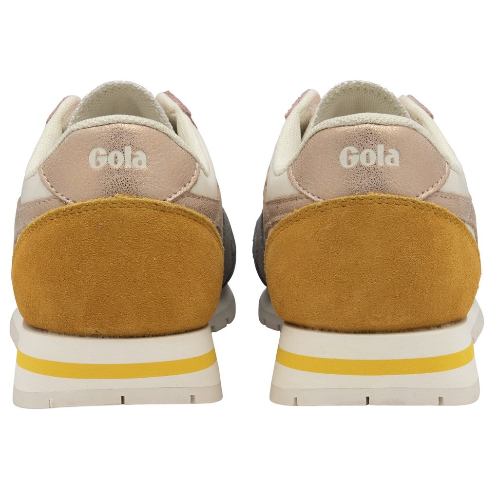 Gola Classics Daytona Quadrant Sneakers Hvite Rosa Gull Norge | PQEFMN-085