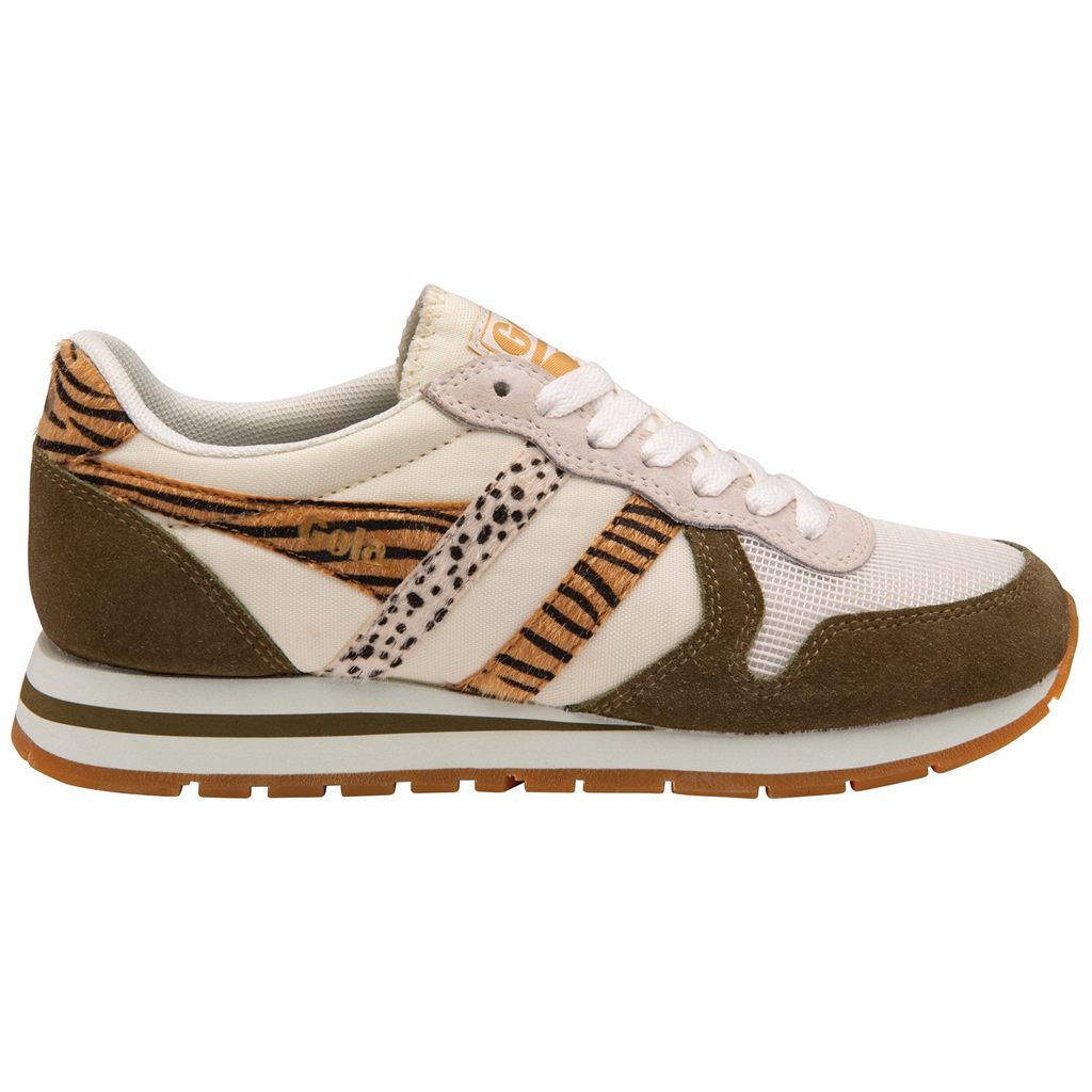Gola Classics Daytona Safari Sneakers Hvite Khaki Norge | DQBZAN-901