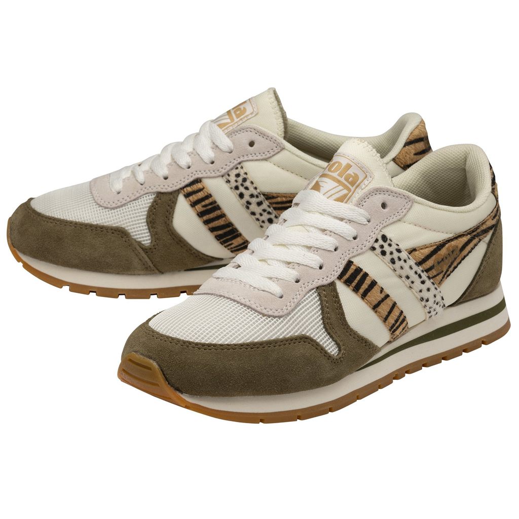 Gola Classics Daytona Safari Sneakers Hvite Khaki Norge | DQBZAN-901
