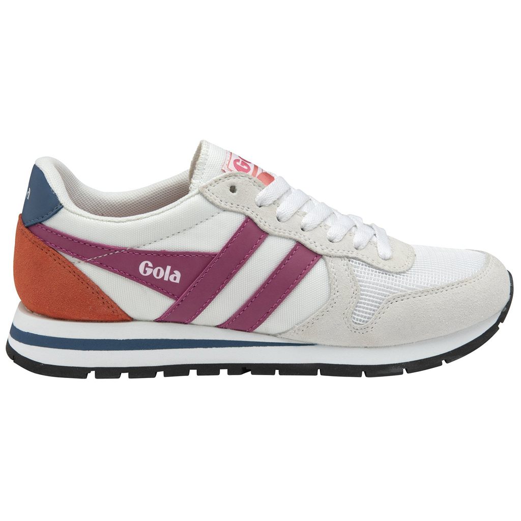 Gola Classics Daytona Sneakers Hvite Fuchsia Blå Norge | RQGBHI-928