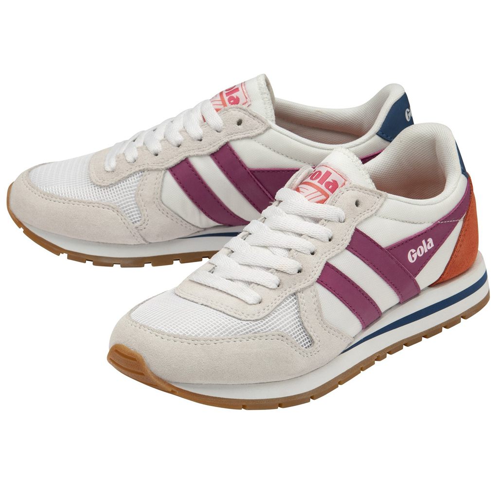 Gola Classics Daytona Sneakers Hvite Fuchsia Blå Norge | RQGBHI-928