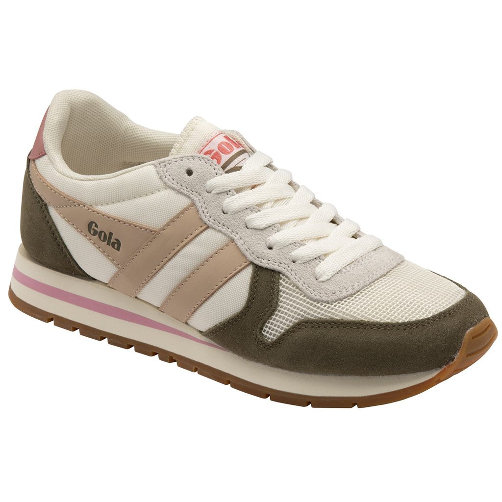 Gola Classics Daytona Sneakers Hvite Khaki Rosa Norge | IGYHCV-316