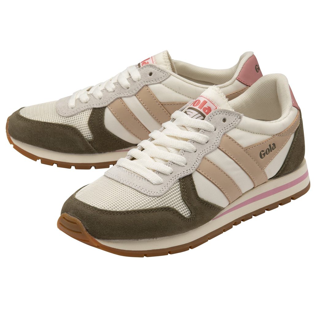Gola Classics Daytona Sneakers Hvite Khaki Rosa Norge | IGYHCV-316
