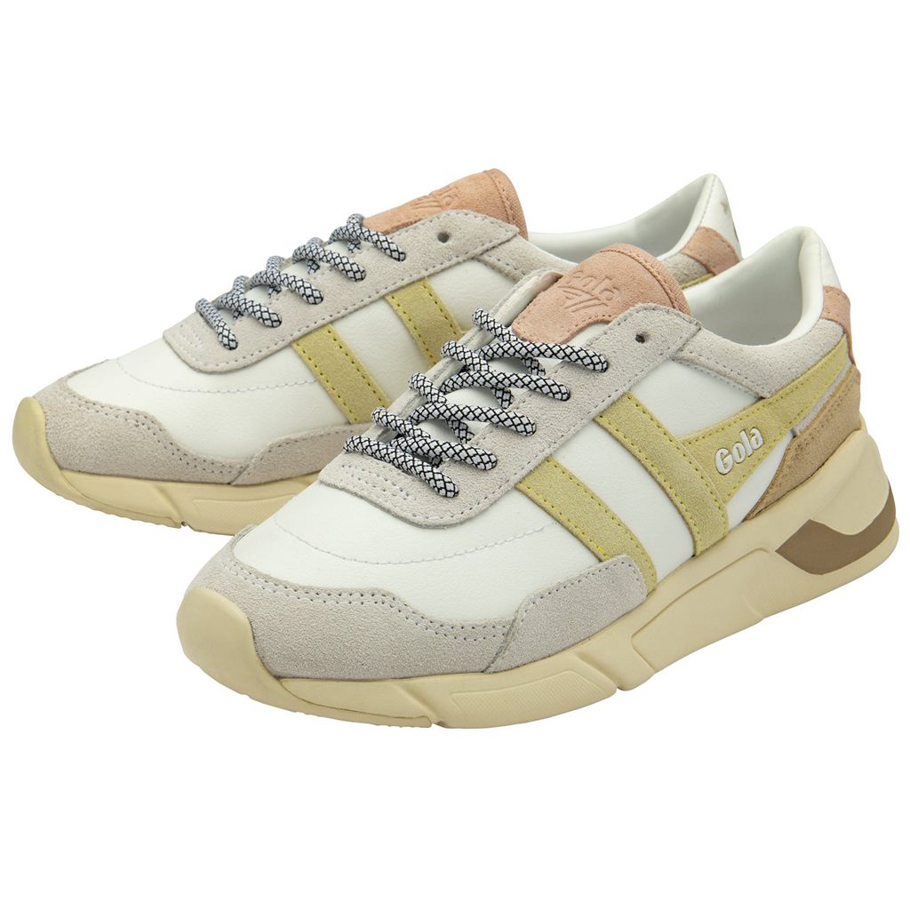 Gola Classics Eclipse Pure Sneakers Hvite Sitron Rosa Norge | AYHVCM-782