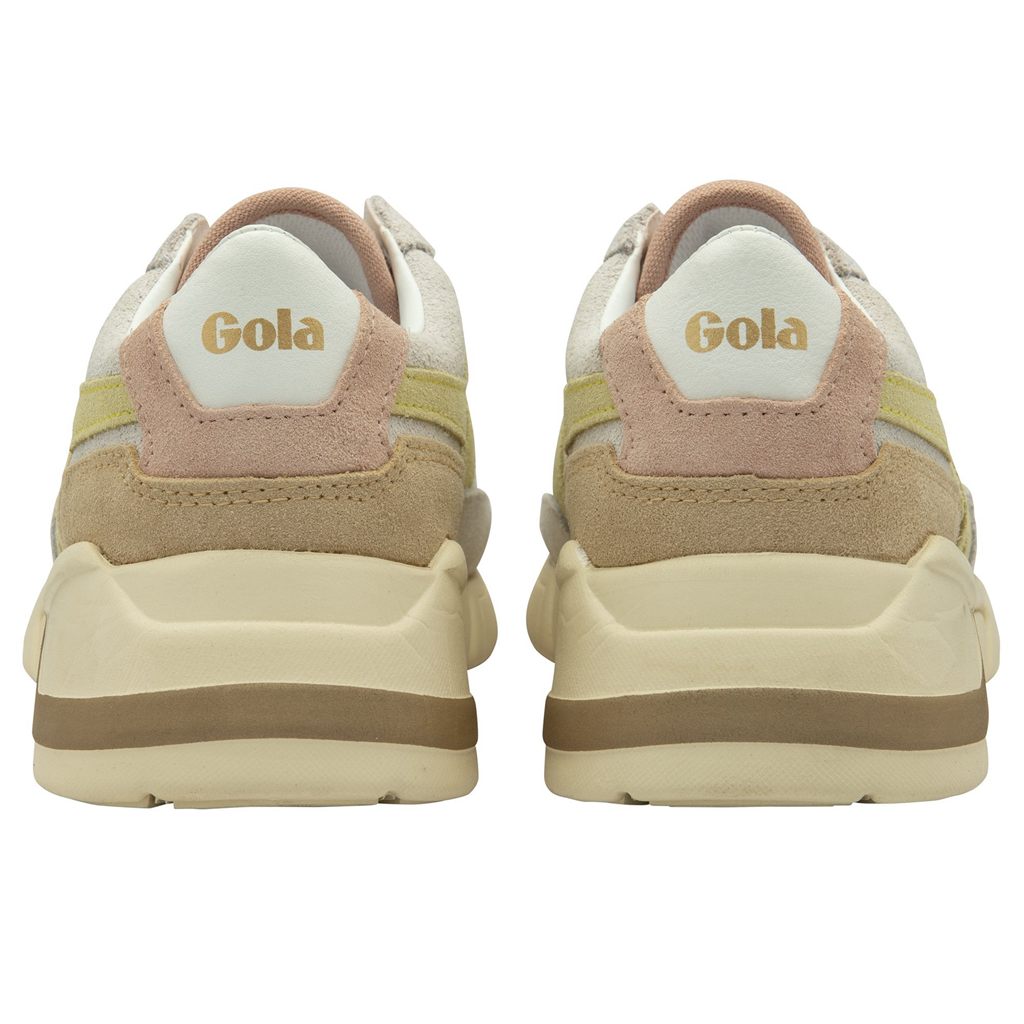 Gola Classics Eclipse Pure Sneakers Hvite Sitron Rosa Norge | AYHVCM-782