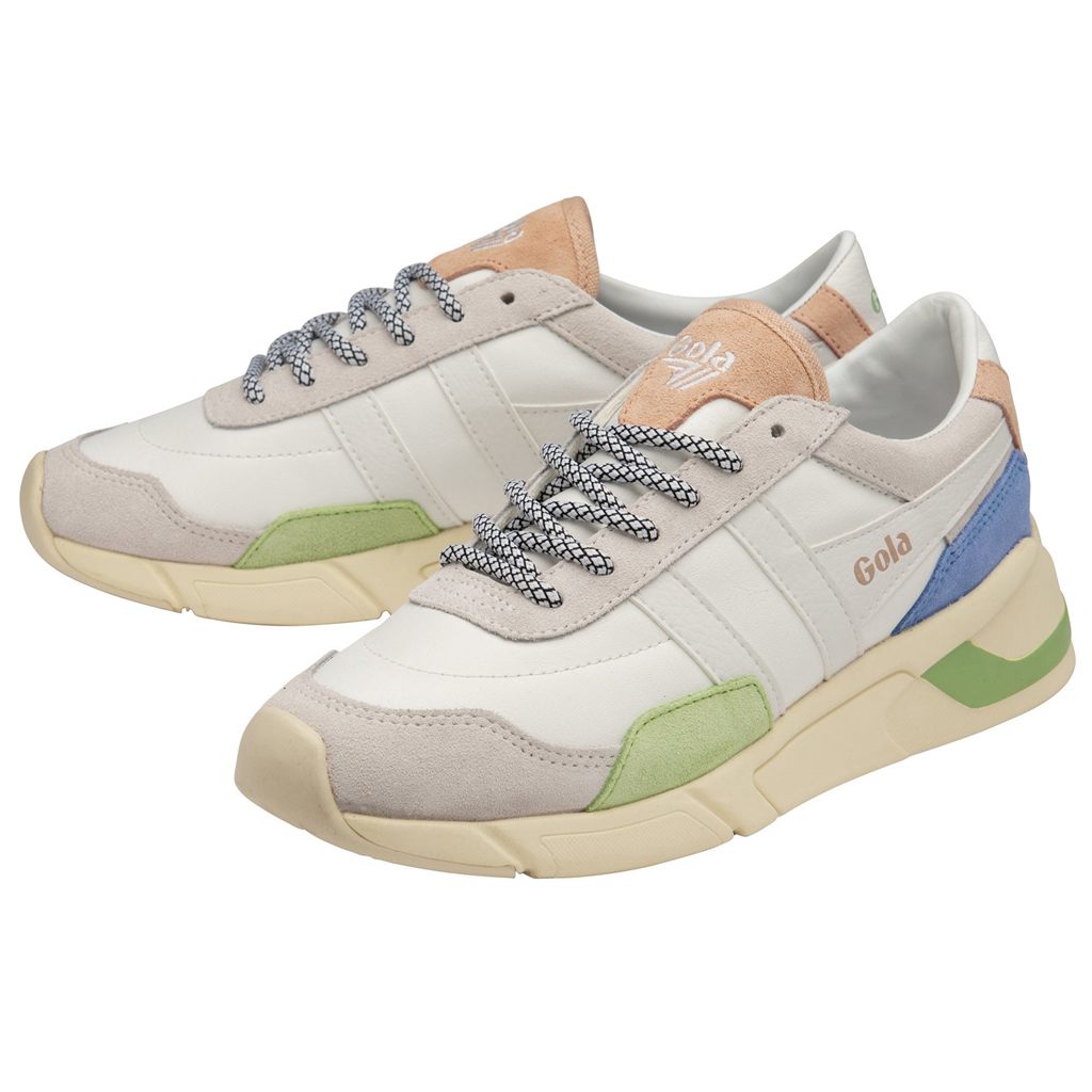 Gola Classics Eclipse Trident Sneakers Hvite Grønn Blå Norge | LPQMBF-130