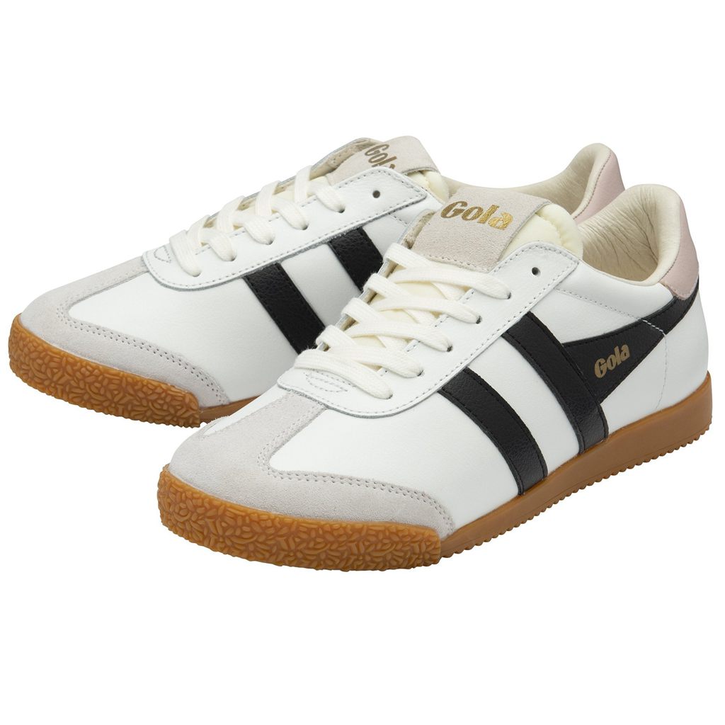 Gola Classics Elan Leather Sneakers Hvite Svarte Rosa Norge | WKJBEG-584