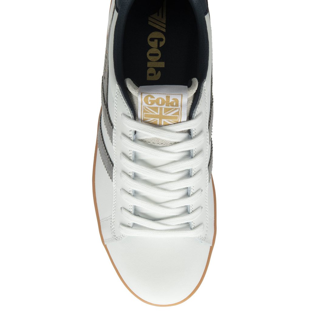 Gola Classics Equipe II Leather Sneakers Hvite Marineblå Norge | PMTNRH-306