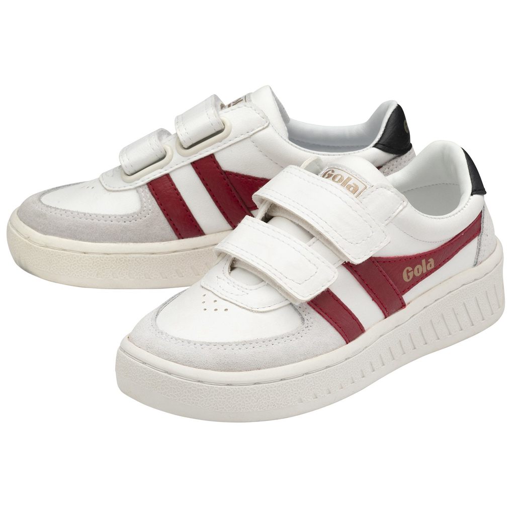 Gola Classics Grandslam Classic Strap Sneakers Hvite Dyp Rød Svarte Norge | VCBWKR-802