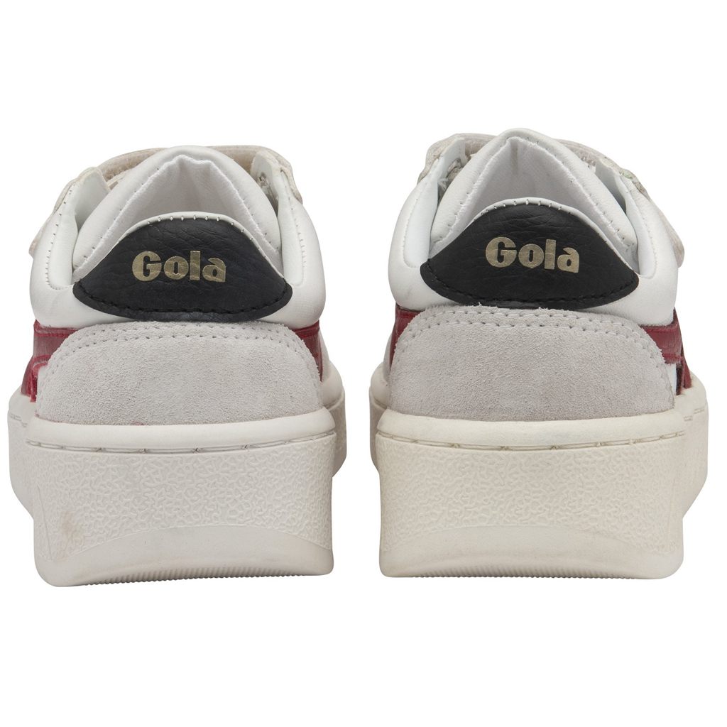 Gola Classics Grandslam Classic Strap Sneakers Hvite Dyp Rød Svarte Norge | VCBWKR-802