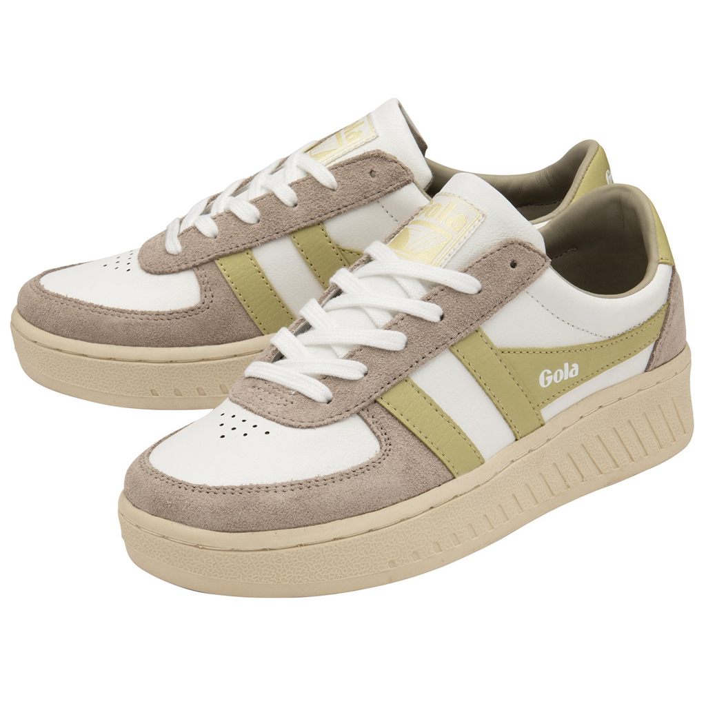 Gola Classics Grandslam Pure Sneakers Hvite Grå Sitron Norge | DTOELA-157
