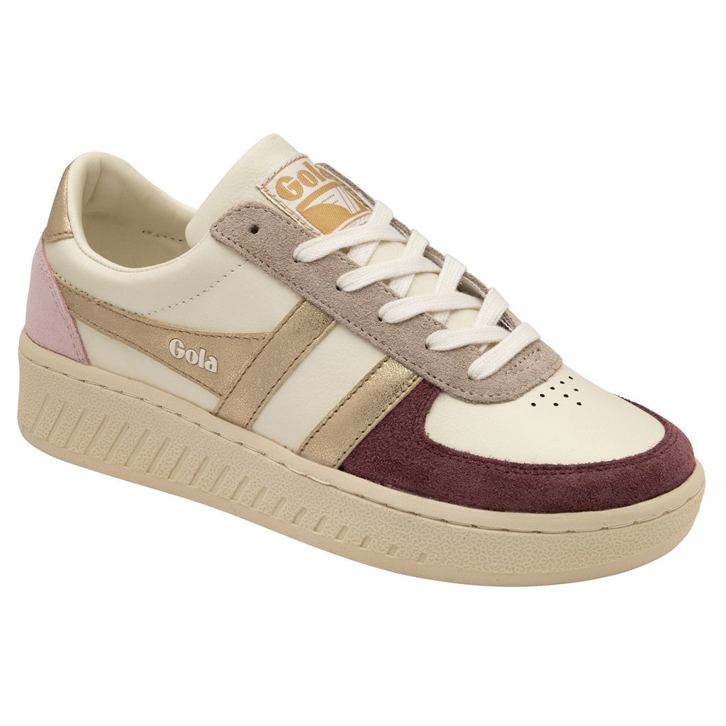 Gola Classics Grandslam Quadrant Sneakers Hvite Gull Rosa Norge | IRWEGA-614