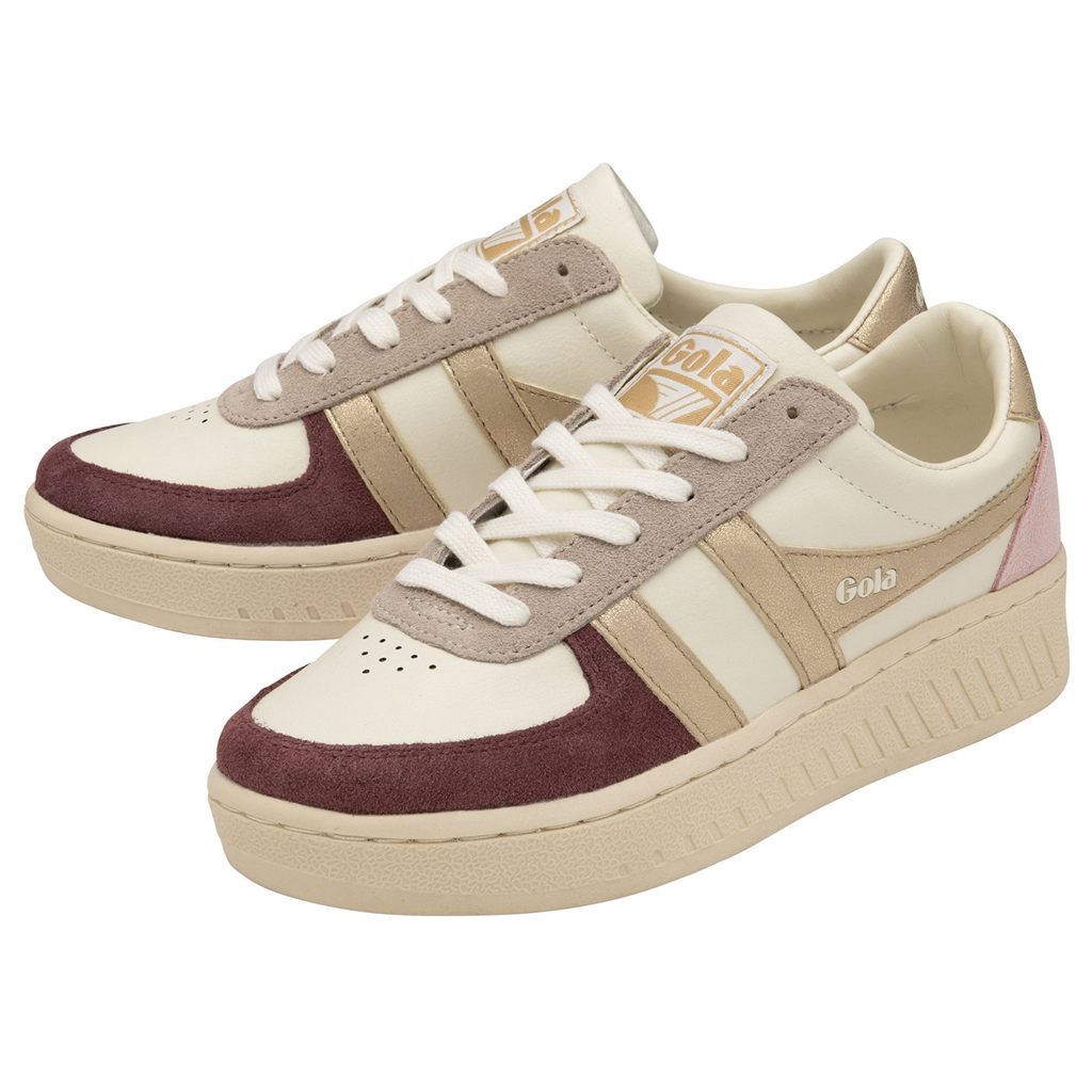 Gola Classics Grandslam Quadrant Sneakers Hvite Gull Rosa Norge | IRWEGA-614